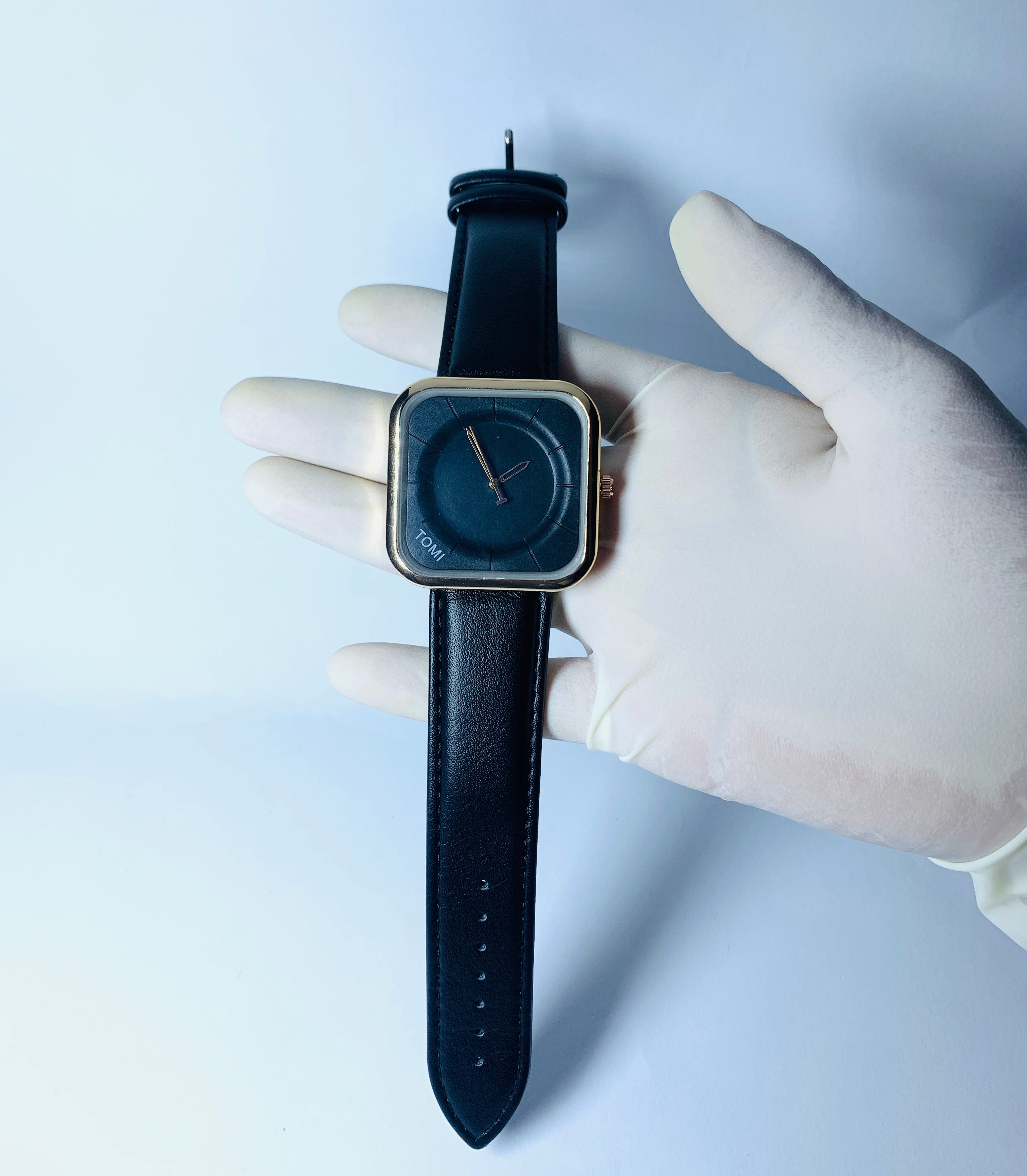 Tomi T083 black with golden touch casual men watch - TIME GHAR