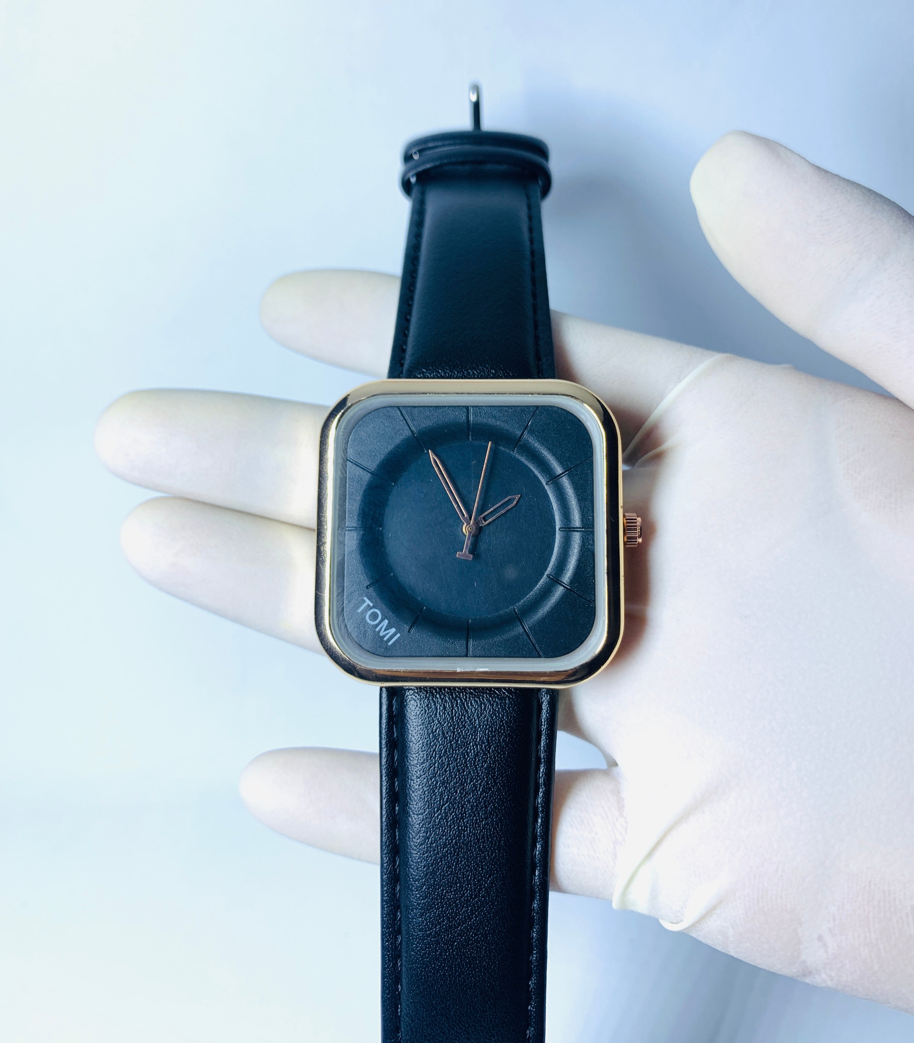 Tomi T083 black with golden touch casual men watch - TIME GHAR